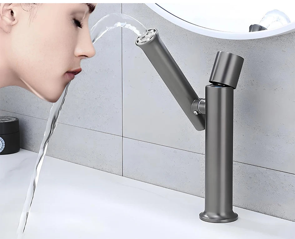 Bathroom Faucets Stainless Steel 304 Brushed Gold Basin Mixer Sink Faucet Gourmet Washbasin Tapware Hot Cold Water Tap Grey
