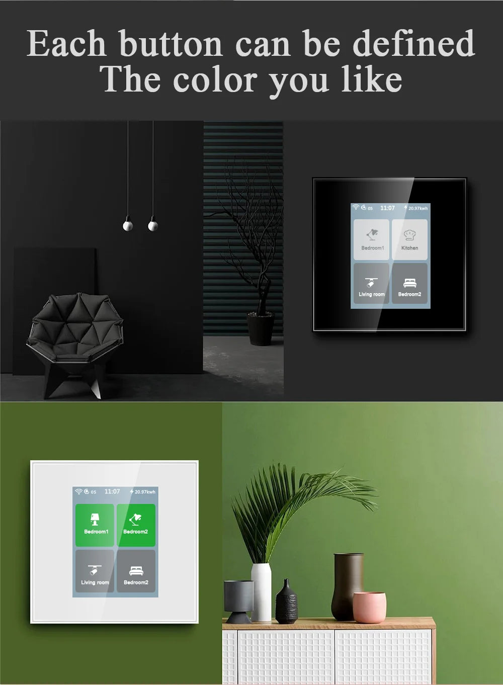 Suitable for supporting voice control LCD touch screen panel intelligent switch 4 Gang Light Lanbon WiFi Mesh Zigbee