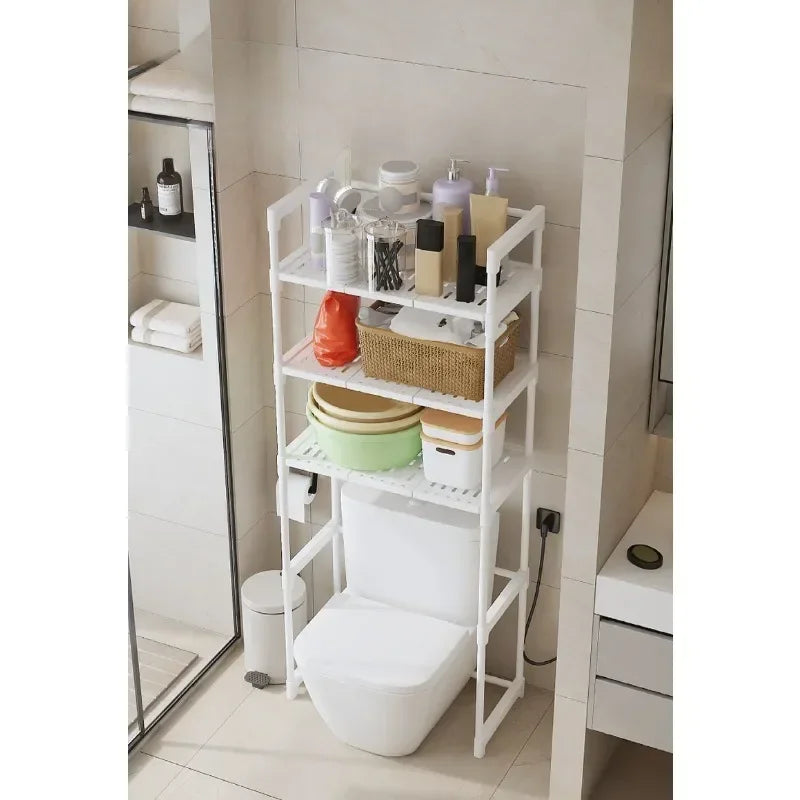 Multifunctional assembly washing machine rack 3-layer floor rack toilet storage rack