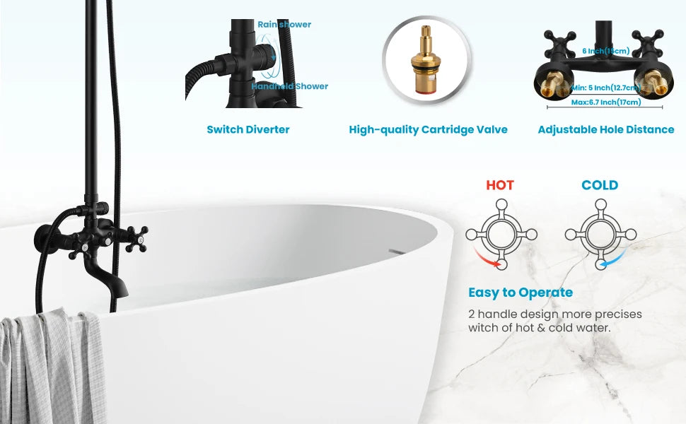 ZAPPO Antique Shower Set Wall Bathroom Bath Shower Faucet Rainfall Brass Shower System with Swivel Spout Mixer Tap Sliding Bar