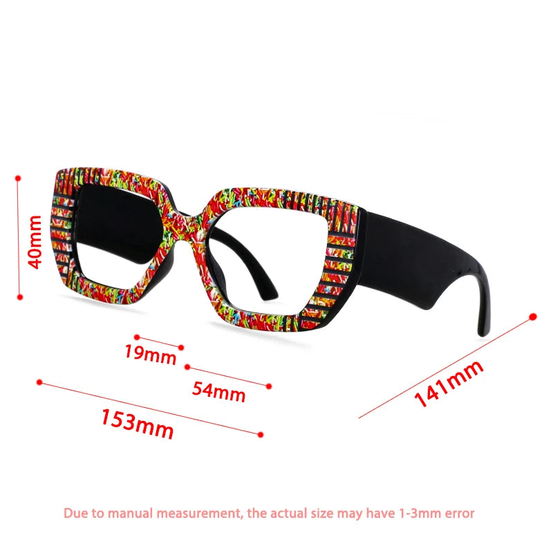 R57095 Women Fashion Colorful Stripe Reading Glasses Dioptric +0.50~+3.50 Lady Trend Square Large Frames Presbyopic Eyeglass