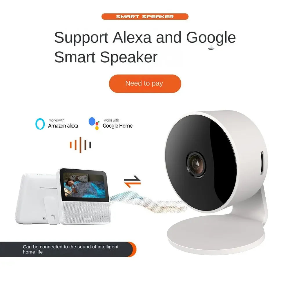 Tuya Smart Home Security Camera Wifi Indoor IP 2K AI Detection Night Vision Auto Tracking Baby Monitor 2-Way Audio Surveillance