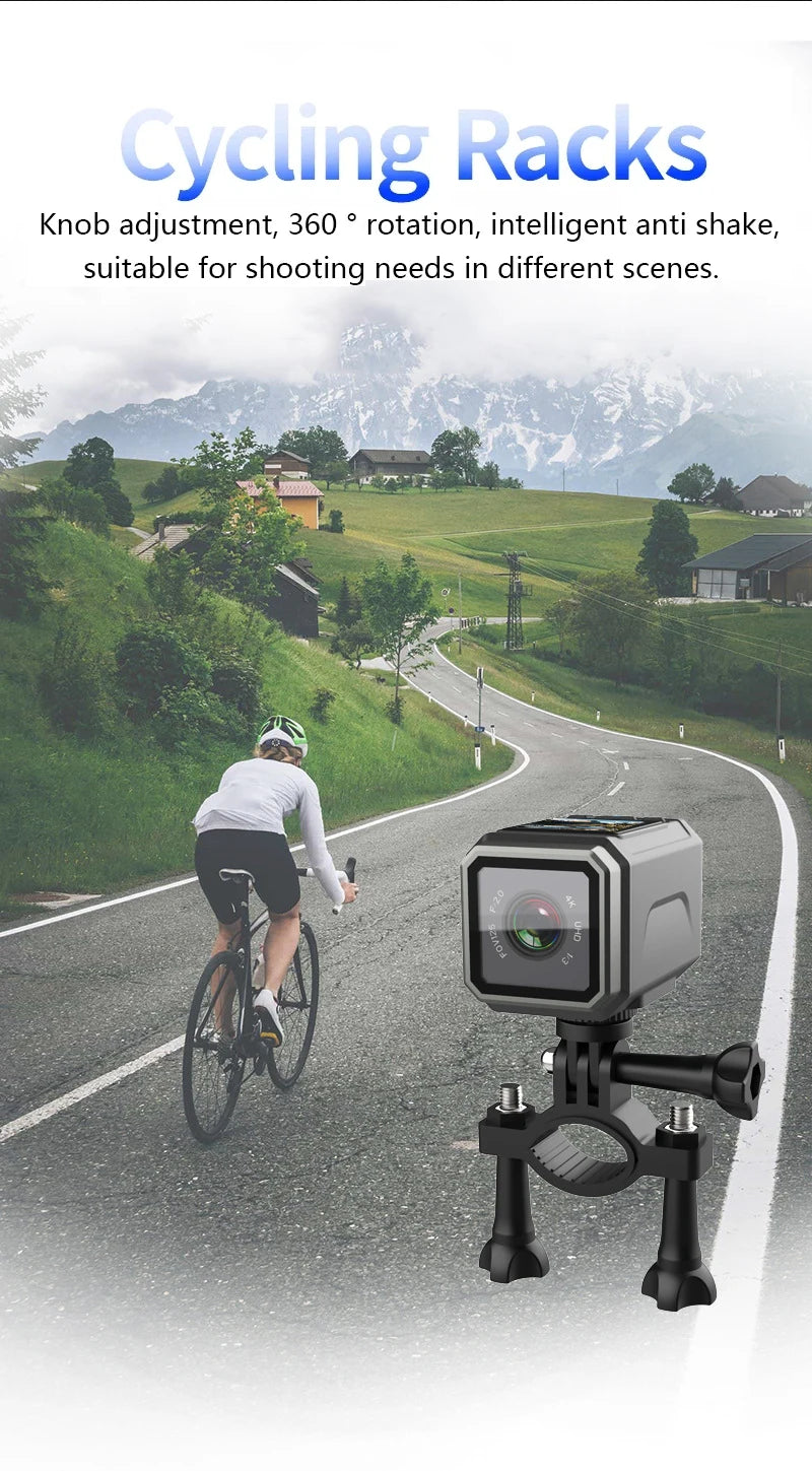 HD 4K Action Camera Wireless Wi-Fi Mini Outdoor Sports Cam Waterproof Multi-Function Cycling Recorder Wearable Helmet Cam