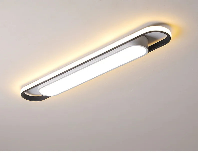 LED Modern Ceiling Light 220V Oval Strip Light Home Decor Corridor Light for Stairwells Balcony Living Room Lighting Fixture