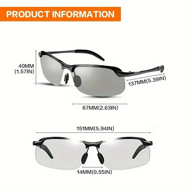 Polarized Fashion Glasses with Daytime and Nighttime Visual Functions, Scratch Resistant, UV Protection