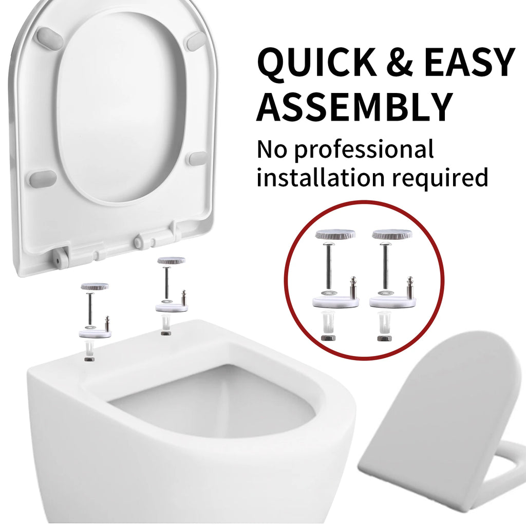 Toilet Seats with Slow Close Hinges Cover Toilet Accessory Portable Slow Down Seat Cover Bathroom Fixture Toilet Parts
