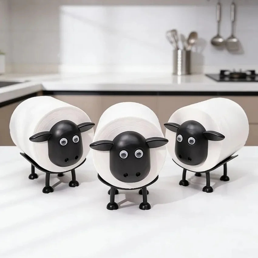 Toilet Paper Holders - Bathroom Roll Up Holder and Accessories-Independent Toilet Paper Holder - Black Sheep Design