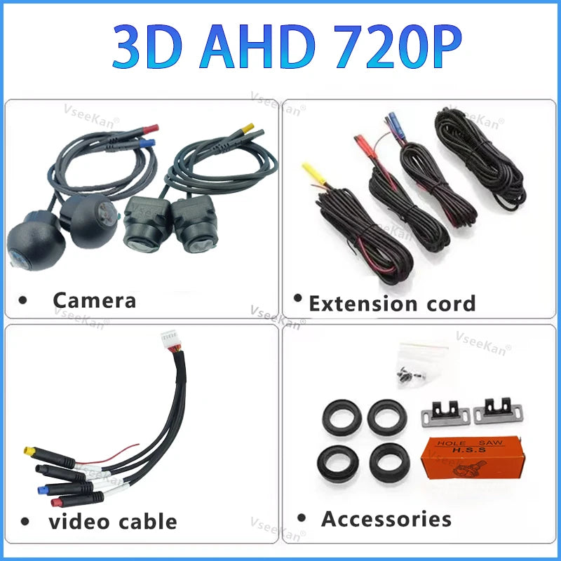 Car Camera 360 Degree Panoramic Imaging System 3D AHD 720P 1080P Four Way Camera HD Night Vision 2053/4007 1022 SN307 6048 WDR