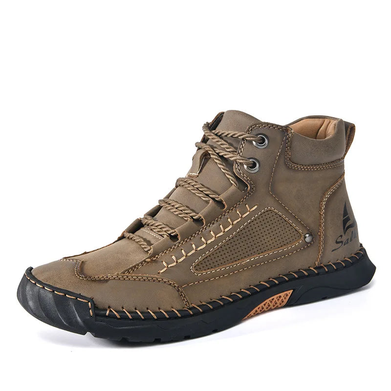 Handmade Men Boots Design Sneakers Man Outdoor Casual Leather Men Shoes Ankle Boots Fall Breathable Hot Sale 2025