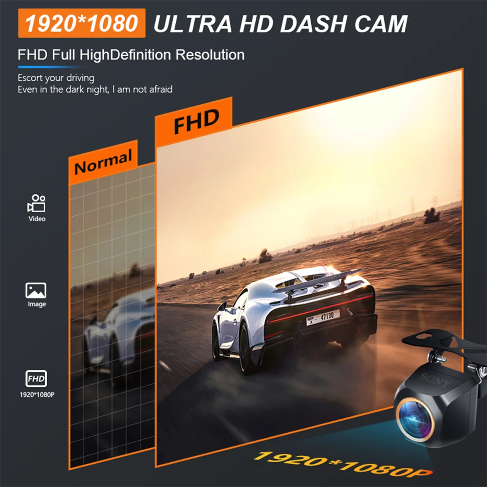 Car Rear View Camera 200° AHD 1920x1080P for Fisheye Golden Lens Full HDR Night Vision Vehicle back car reversing Front Camera