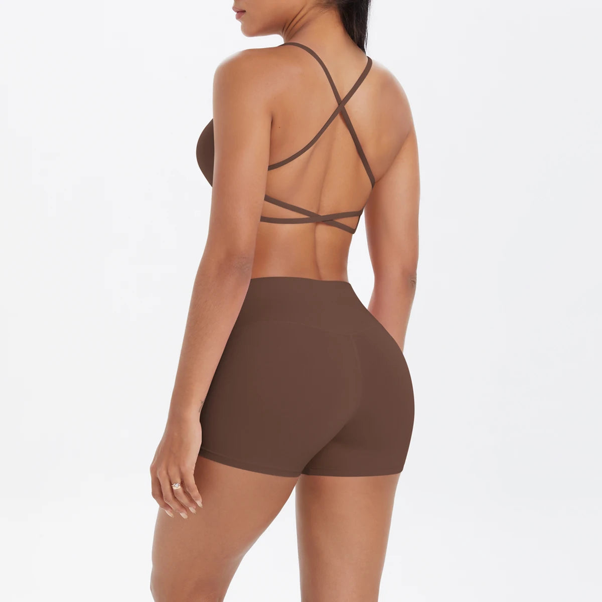 New Cross Backless Yoga Bra And Fitness Shorts Gym Yoga Set Woman’s Summer Running Sports Quick-Dry Women Gym Clothing Yoga Suit