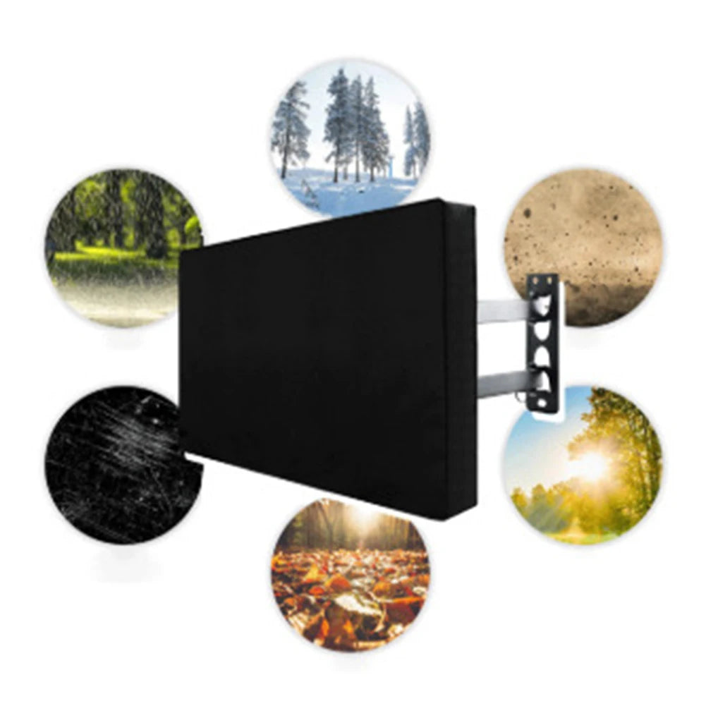 1pc Outdoor TV Cover 22-75Inc 210D Oxford Weatherproof Waterproof TV Screen For Outside TV Enclosure Moving TV Display Protector