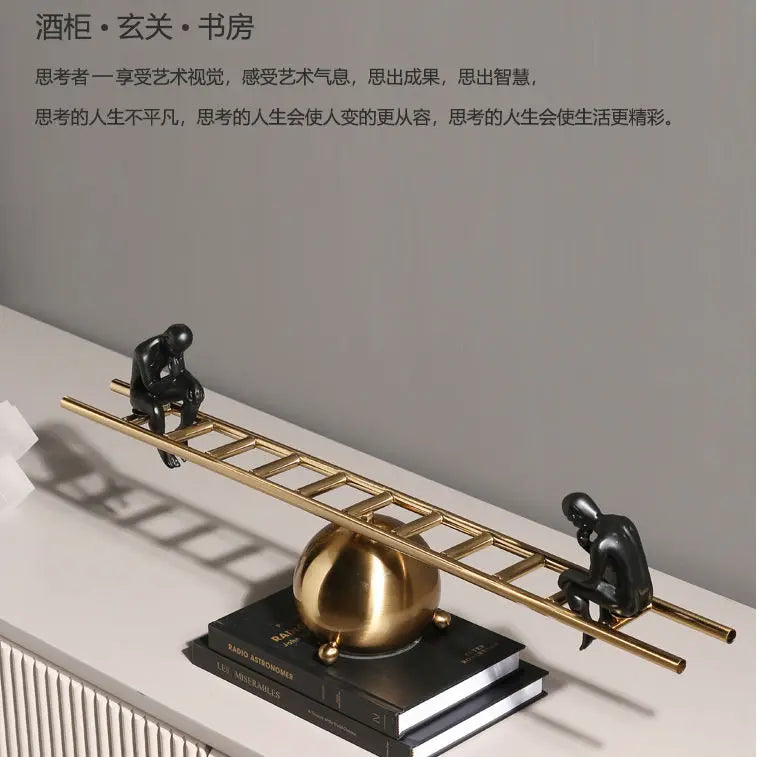 Decoration Modern Simple Creative Meditators Light Luxury Living Room Wine Cabinet TV Cabinet Study Decorations