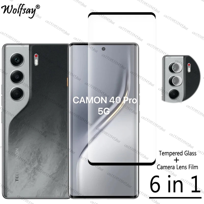 Full Cover Tempered Glass For Tecno Camon 40 Pro Screen Protector Tecno Camon 40 Pro Camera Glass For Tecno Camon 40 Pro Glass
