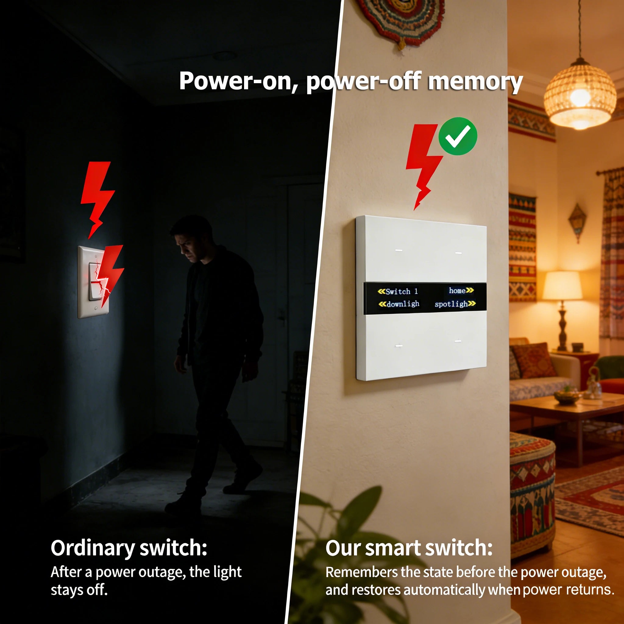 M8 Pro Zigbee Smart Switch Panel 4 Gang Tuya Intelligent Wall Electric Light Switch Voice App Control Works Alexa for Home Hotel