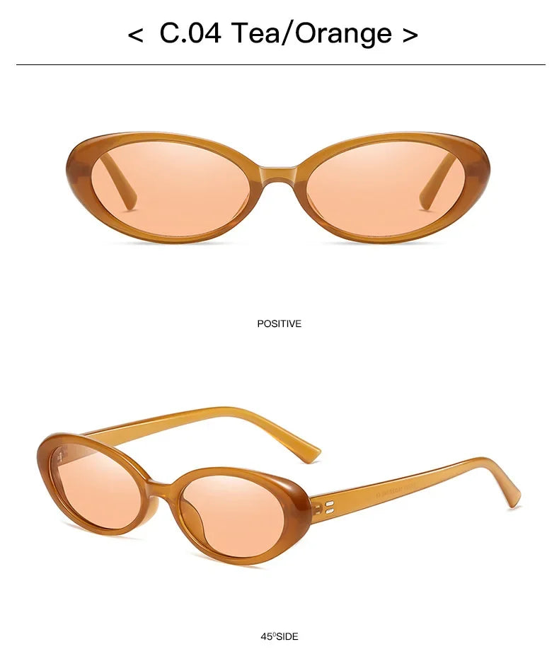 Vintage Oval Sunglasses Women Luxury Brand Designer Small Oval Sun Glasses Retro Men Rivets Sun Glasses Oculus