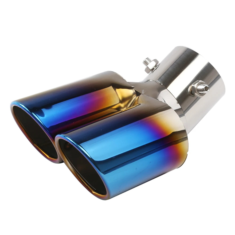 Universal Dual Exhaust Tip Stainless Steel Slant Cut Tip for Car Exhaust Pipe Extension Modification Decoration Muffler Tailpipe
