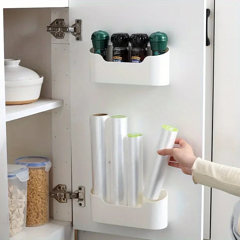 1pc Multi-Purpose Wall-Mounted Storage Box for Home and Office - Space-Saving Cabinet Door Organizer for Kitchen, Bathroom,