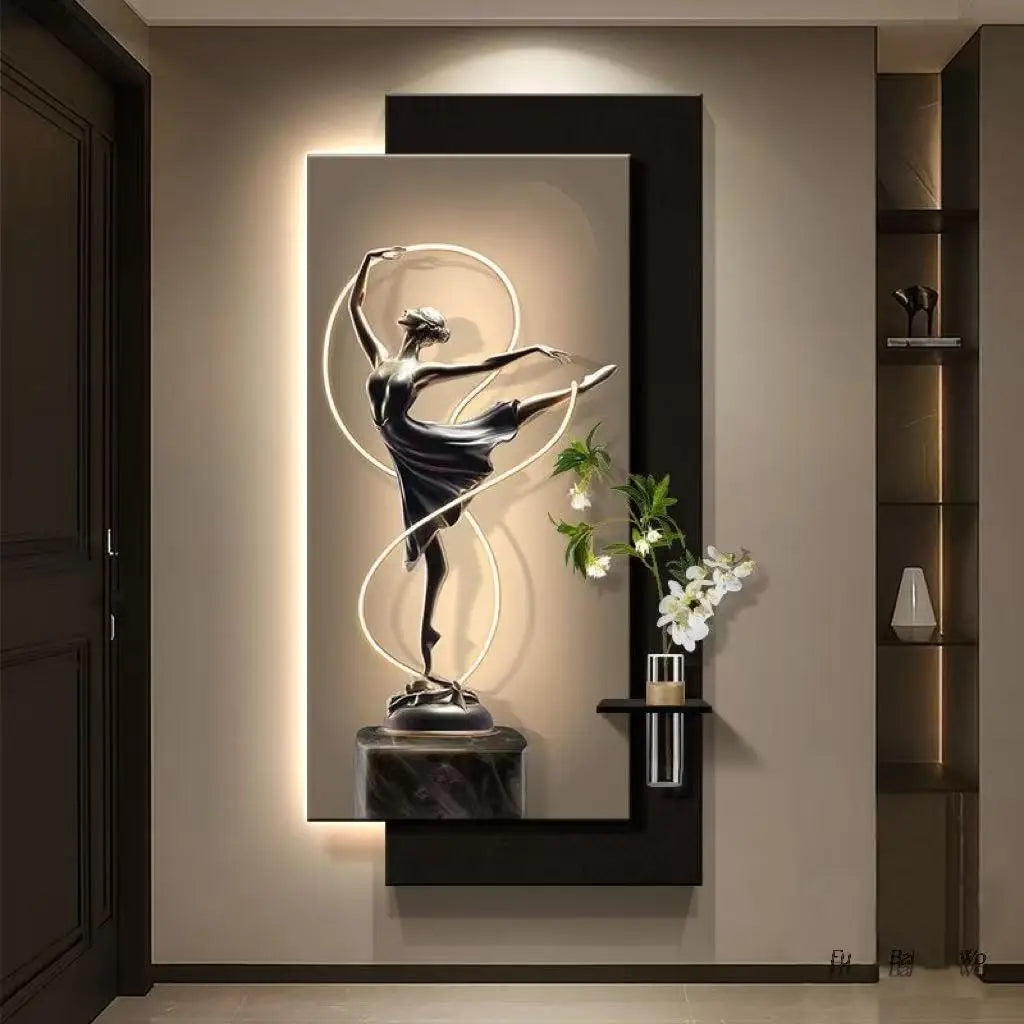 Modern light luxury entrance door, foyer decoration painting, high-end feeling, corridor corridor hanging painting, hydroponic g