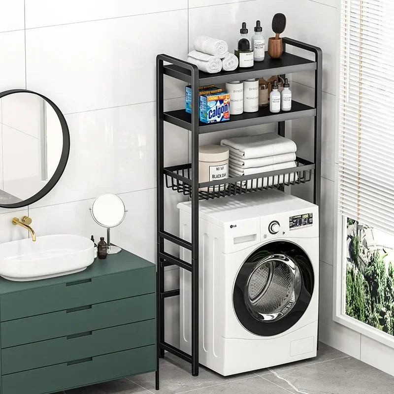 Washing machine overhead storage rack Bathroom balcony roller multi-layer toilet storage rack