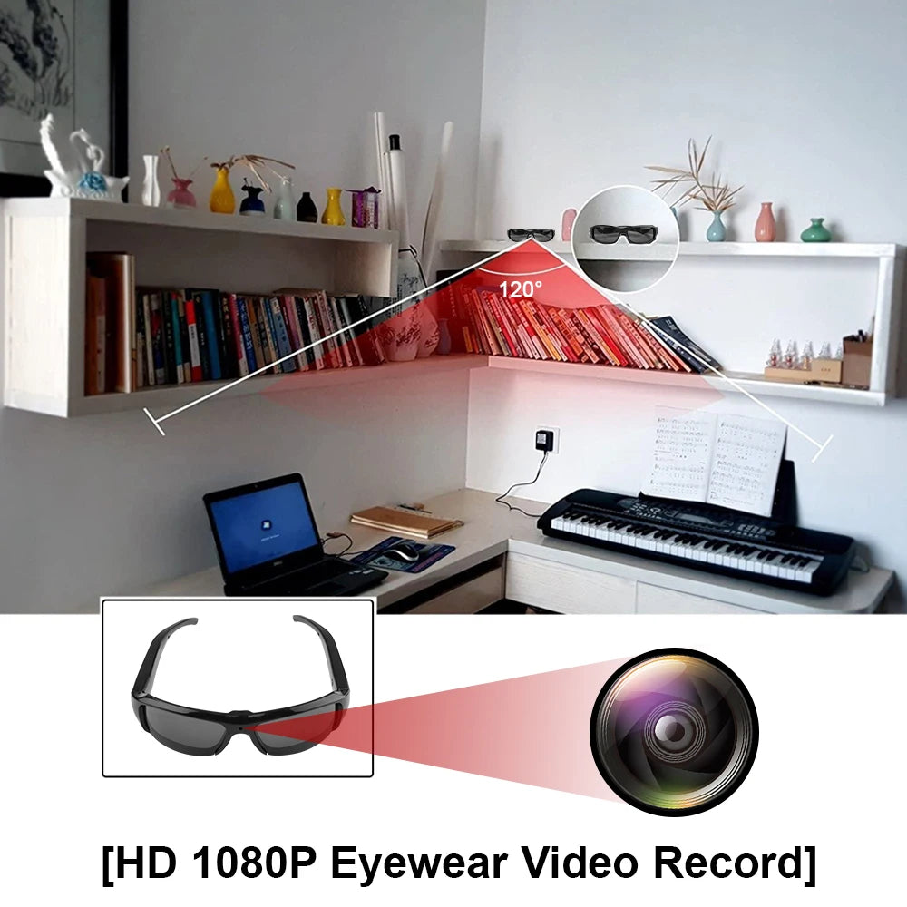 HD 1080P Mini Glasses Camera Wearable Portable Outdoor Security Sports DV DVR Video Recorder Surveillance Camcorder For Driving