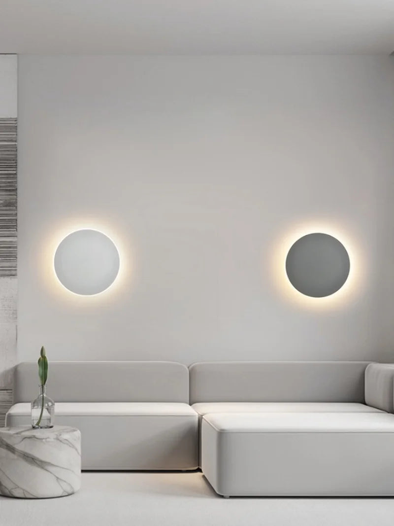 Led Round Wall Lights for Hallway Living Room Bedroom Aisle Modern Sconce Lamp Decoration Lighting Induction Switch Background
