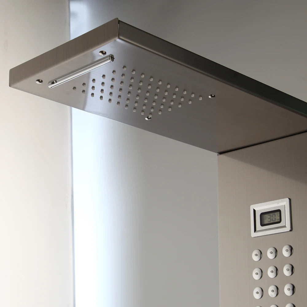 KEMAIDI Shower Panel Tower System with Digital Dispaly 4-Function Shower Systerm Faucet Mixer Rain Massage System with Body Jets
