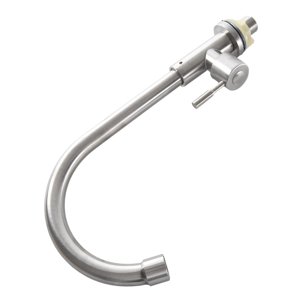 Kitchen Faucet Stainless Steel -=-Water Tap Single Cold Free Rotation Deck Mounted =-Single Lever Bathroom Kitchen Sink Faucet