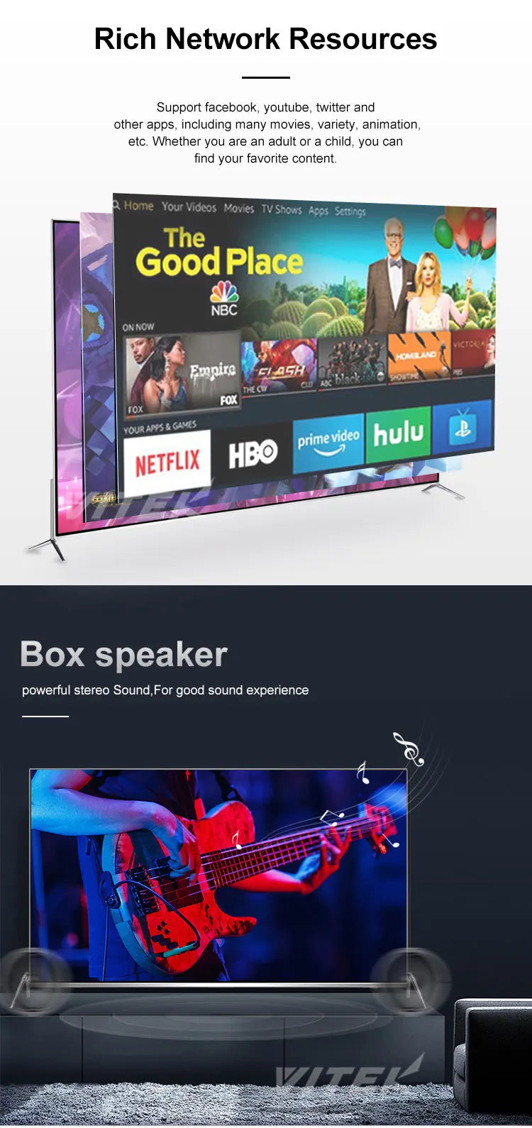New Oled 4K TV 55 65 Inch Smart Slim Television Set From Vitek Factory