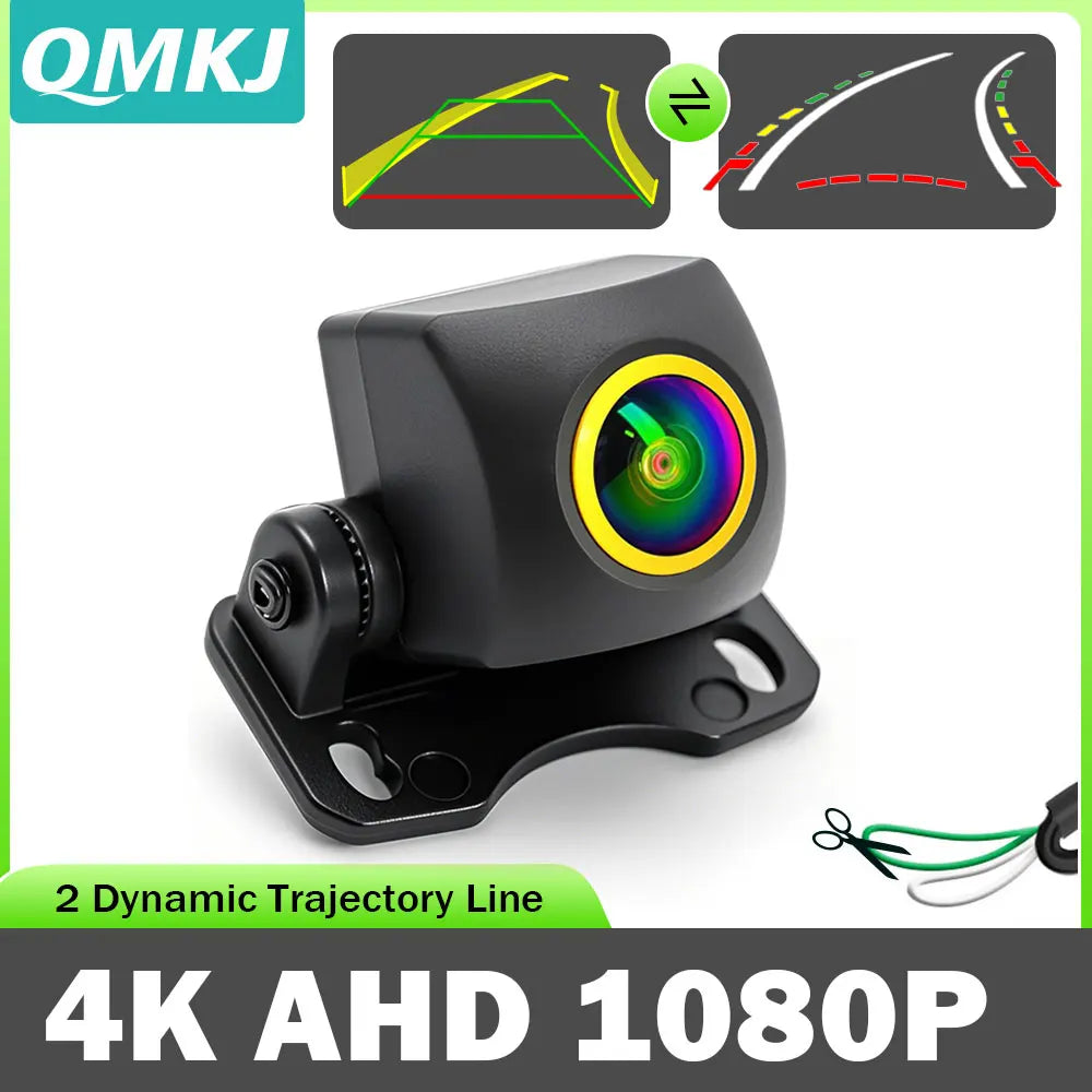 AHD 1080P Golden Lens Car Intelligent Dynamic Trajectory Moving Guide Parking Line HD Rear View Reverse Backup Tracks Camera