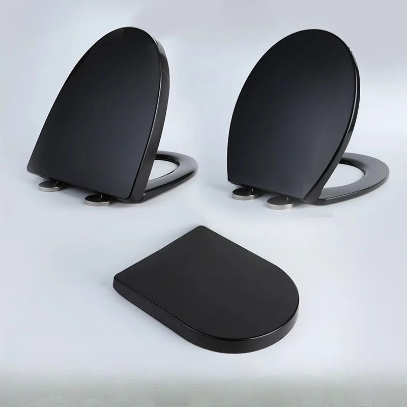 Thick Black Toilet Seat Cover Universal Soft Quiet Bidet Cover for U/V Toilet Durable Bathroom Accessories Home Toilet Parts