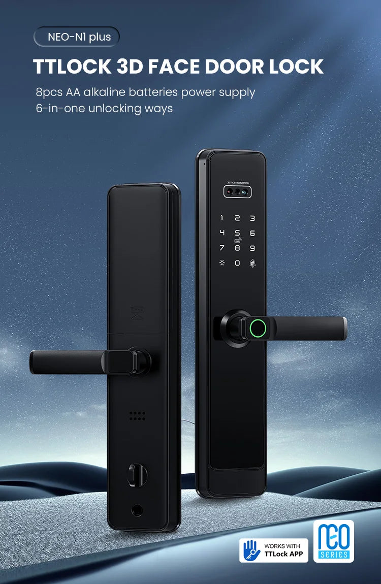 ttlock remote control 3d face recognition fingerprint smart lock automatic safe digital Intelligent electronic lock for home