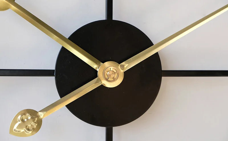 Modern Simple Clock Retro Hotel Wrought Iron Quartz Clocks Living Room Wall Hanging Clock Watch Home Decoration