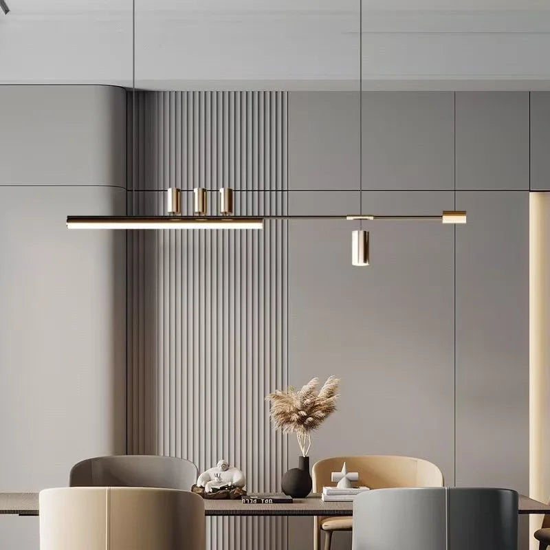 Minimalist Restaurant Chandelier Modern Light Luxury Simple Nordic Bar Table Spotlight Designer Creative Straight Strip Lights