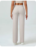 High Waisted Straight Leg Yoga Pants for Women, Naked Feeling Butt Lifting Loose Fit Workout Trousers, Slimming Gym Pants