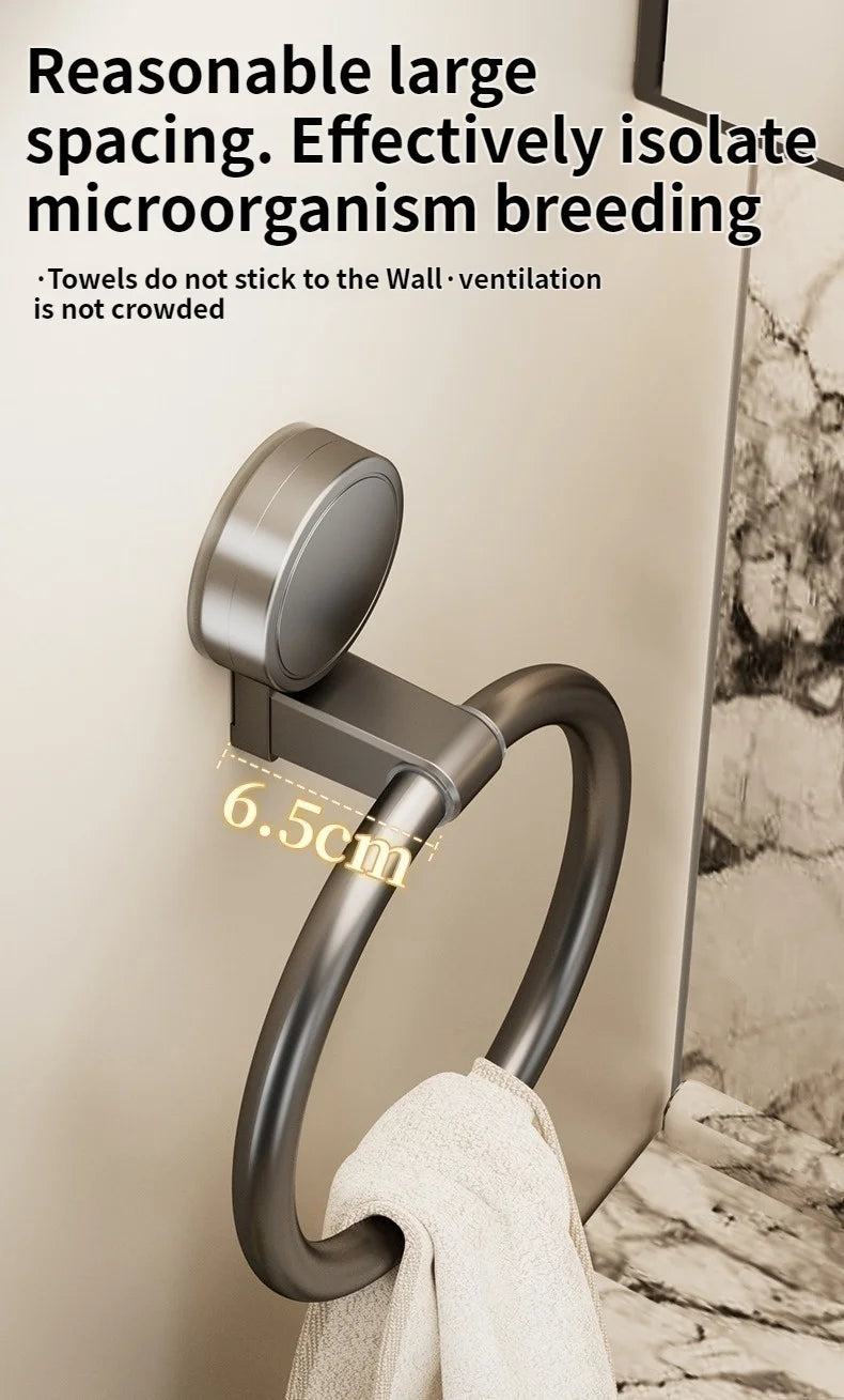 No Need To Drill Suction Cup Towel Ring Bathroom Towel Rack Kitchen Rag Rack Bathroom Toilet Wall Hanging Towel Rack