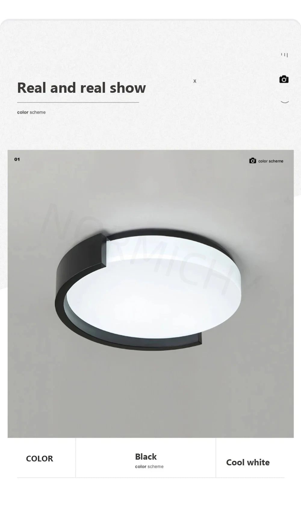Modern Led Minimalist Nordic Black And White Room Main Light Living Room Circular Ceiling Light New Home Appliance Light Fixture