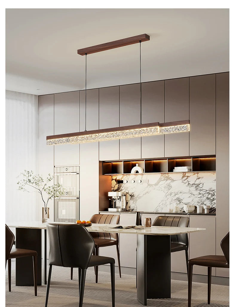 Modern Light Creative Bar Counter Strip Designer Lamps LED Pendant Light For Dining Table Kitchen Chandelier Adjust Function
