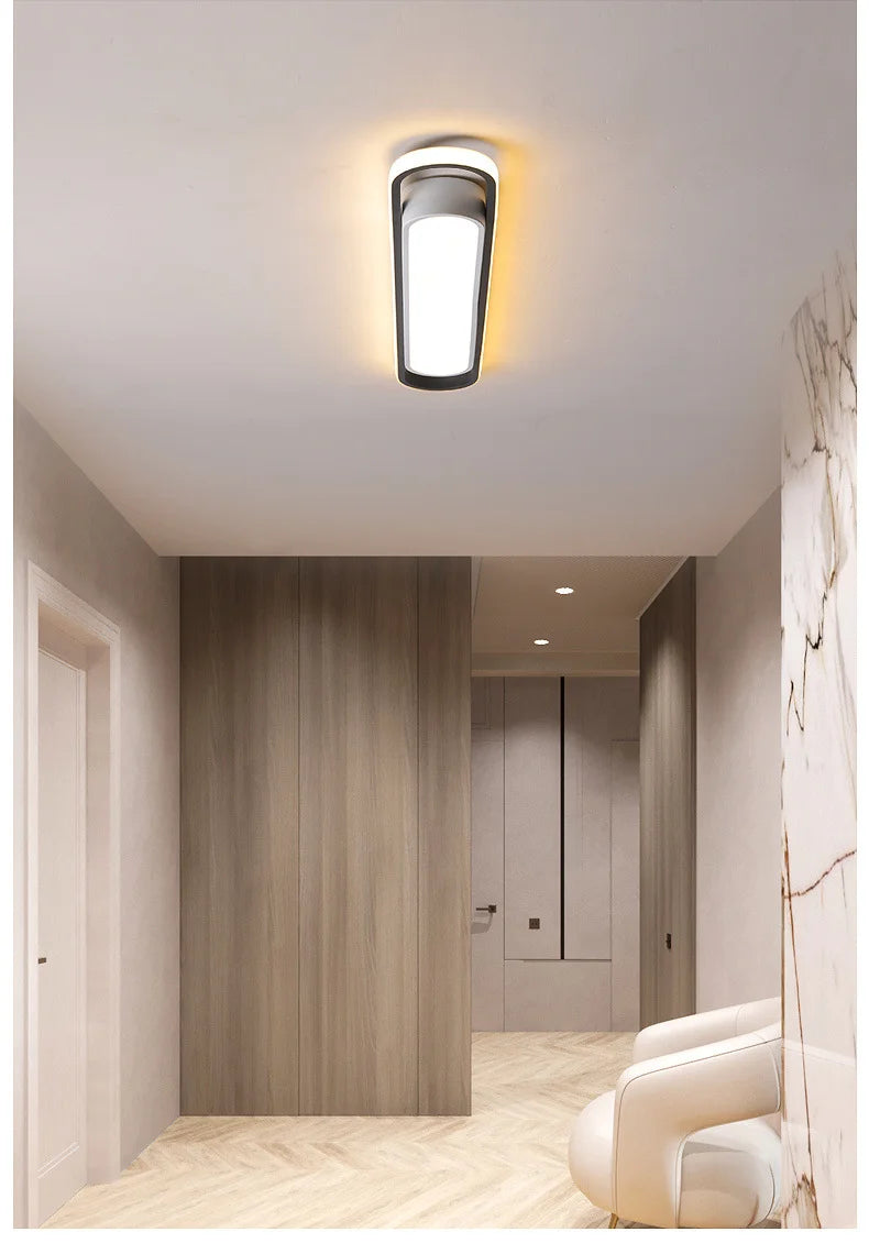 LED Modern Ceiling Light 220V Oval Strip Light Home Decor Corridor Light for Stairwells Balcony Living Room Lighting Fixture