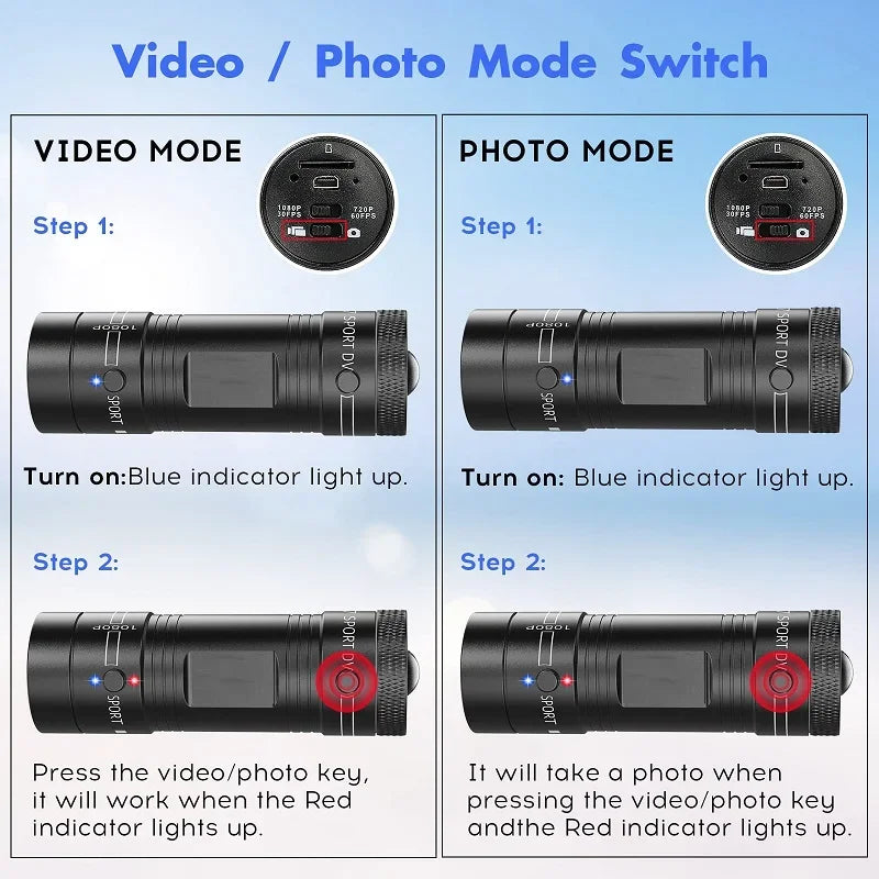 FHD 1080P Outdoor Sports Camera In Helmet Motorcycle Bike Sport Mini Filming Bicycle Action Body Cam And Video Recording