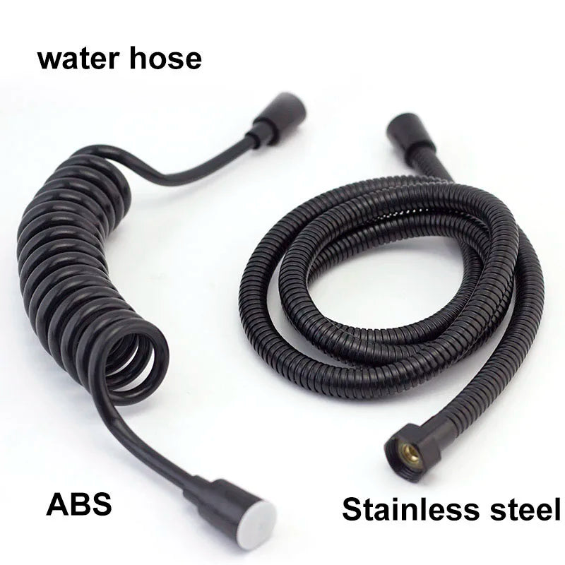 Black Bathroom Toilet wash Bidet Faucet Spray Gun Sprayer shower head Anal self cleaning Handheld water tap valve hose holder t
