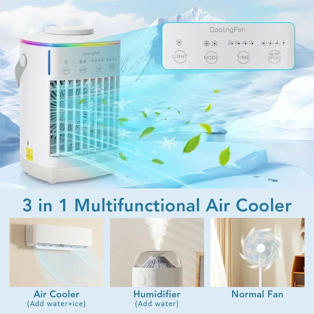 Desktop Air Conditioner Fan Small Air Cooling Machine Small Air Conditioner Household Water Cooling Summer Dormitory Artifac Car