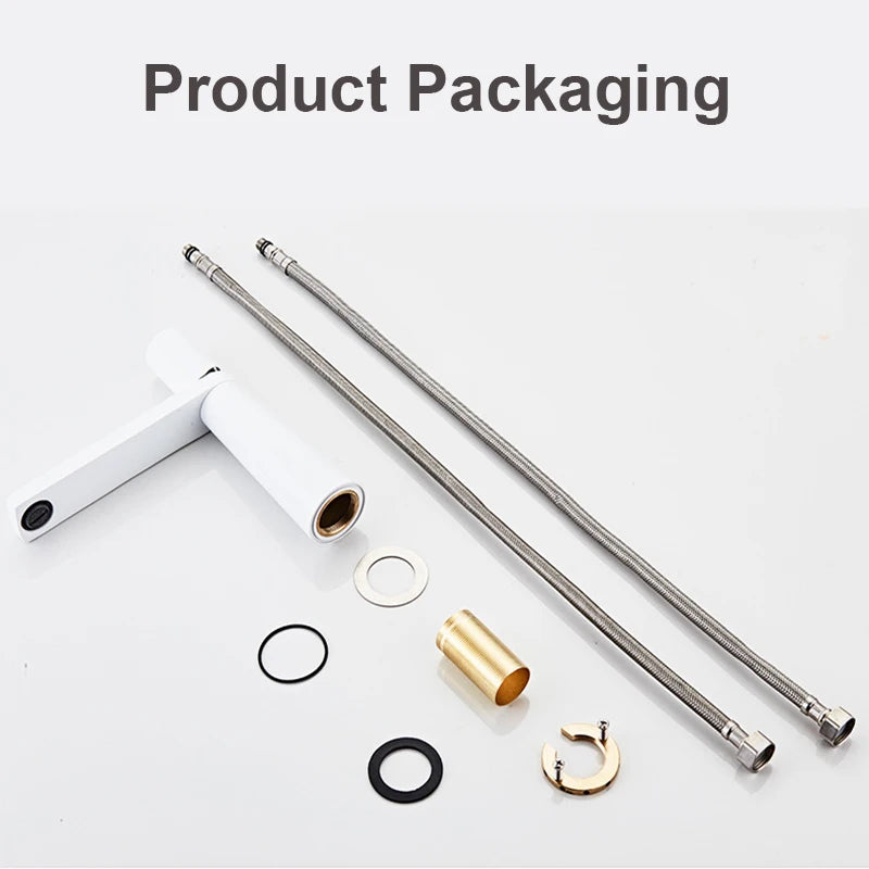 Bathroom Basin Faucet Stainless steel Mixer Tap Black/Chrome/White Wash basin Faucet Single Handle Hot and Cold Faucet