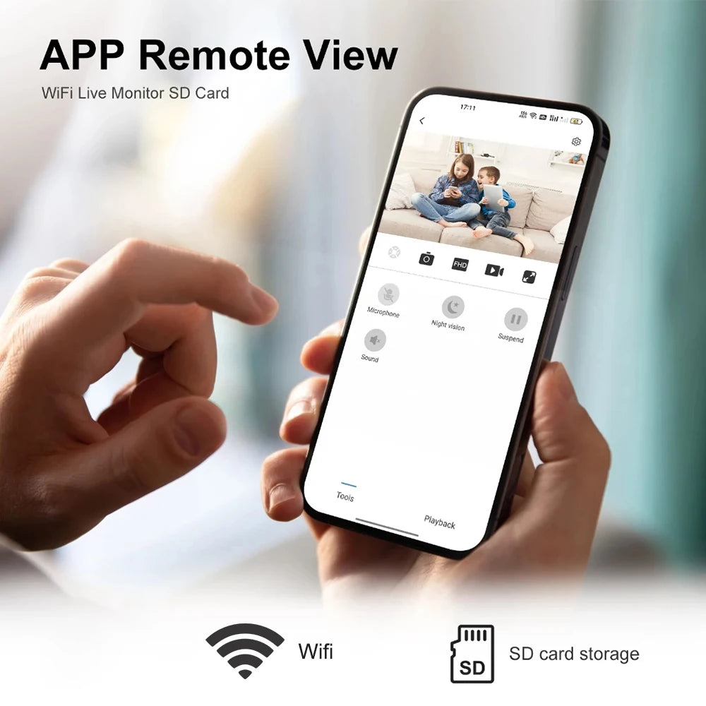 1080P HD DIY WiFi Mini Camera Portable Video Recorder Micro Camcorder P2P Wireless Webcam Loop Recording Support Remote Viewing