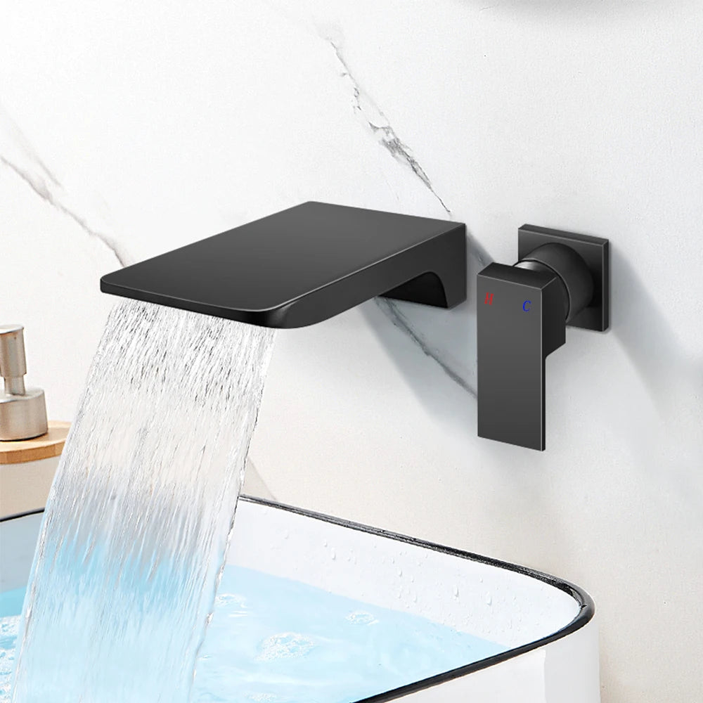 Becola Copper Matte Black Bathroom Water Basin Sink Mixer Tap Bathtub