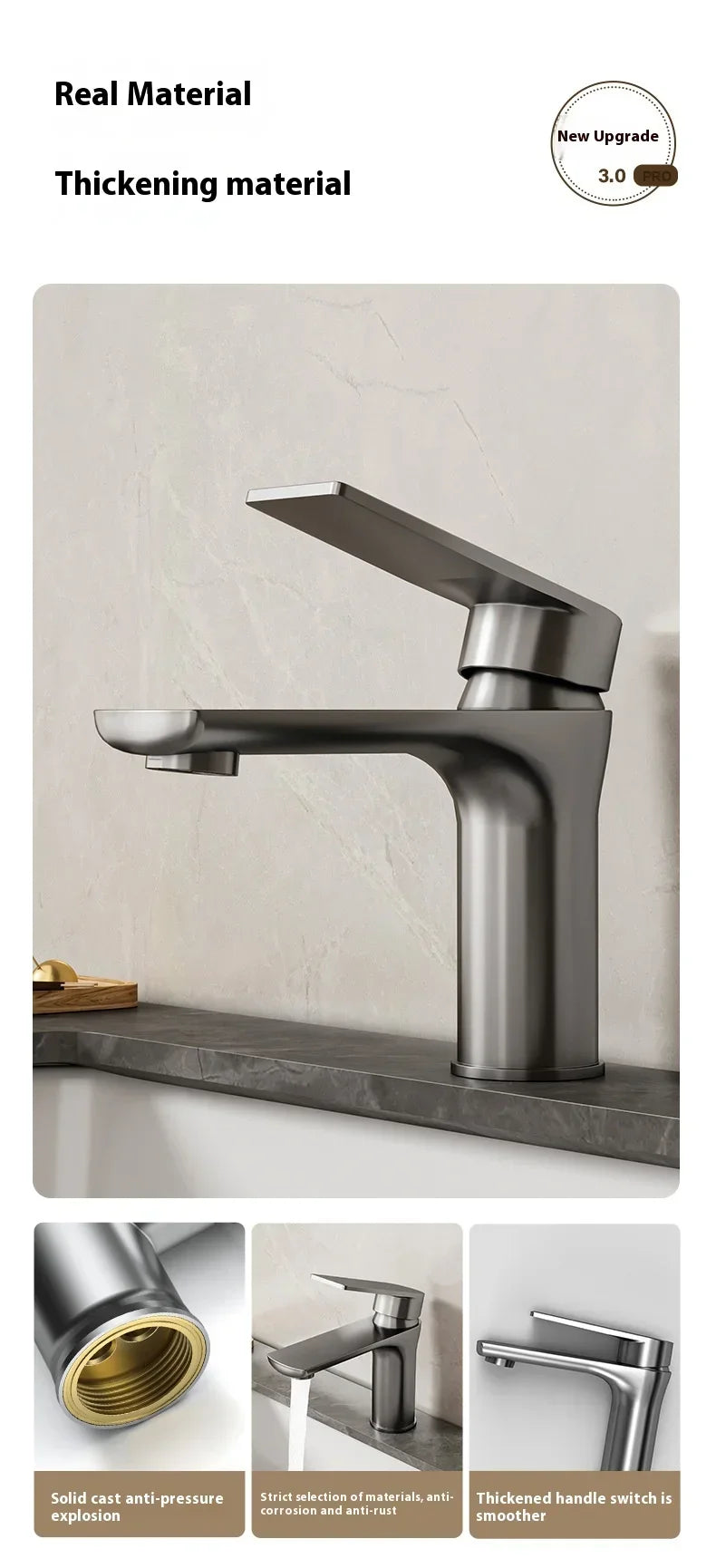 Home  Bathroom Wash Basin Faucet With Gray Stainless Steel Sink Water Hot And Cold Gun Home Kitchen Bidet Cabinet Mixer