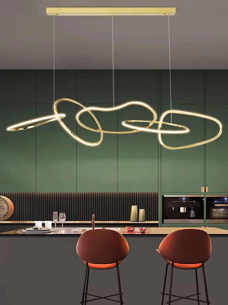 Light luxury LED lustre pendant lights hanging lamps black gold rose gold light for indoor bedroom dining table light fixture