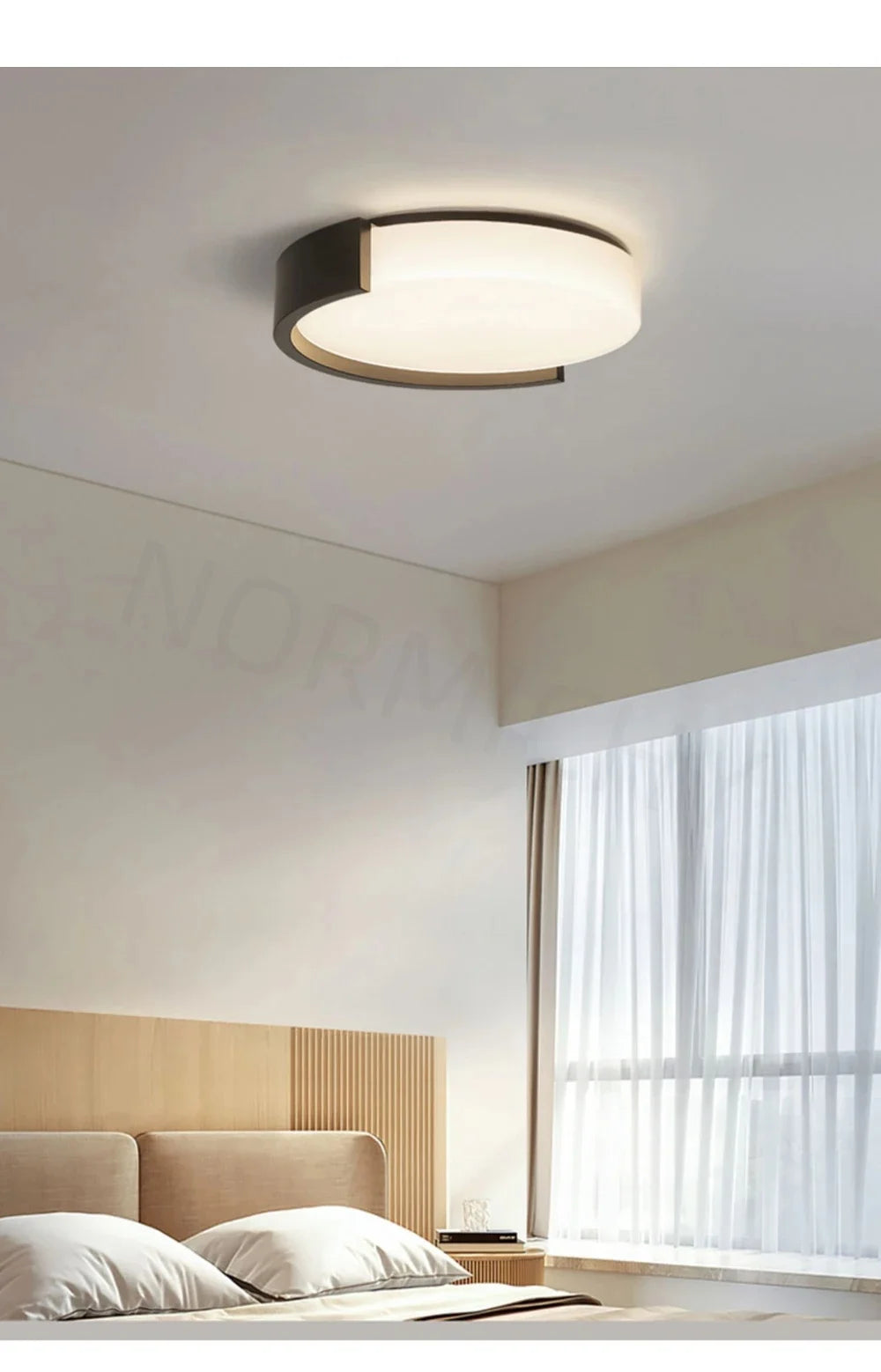 Modern Led Minimalist Nordic Black And White Room Main Light Living Room Circular Ceiling Light New Home Appliance Light Fixture