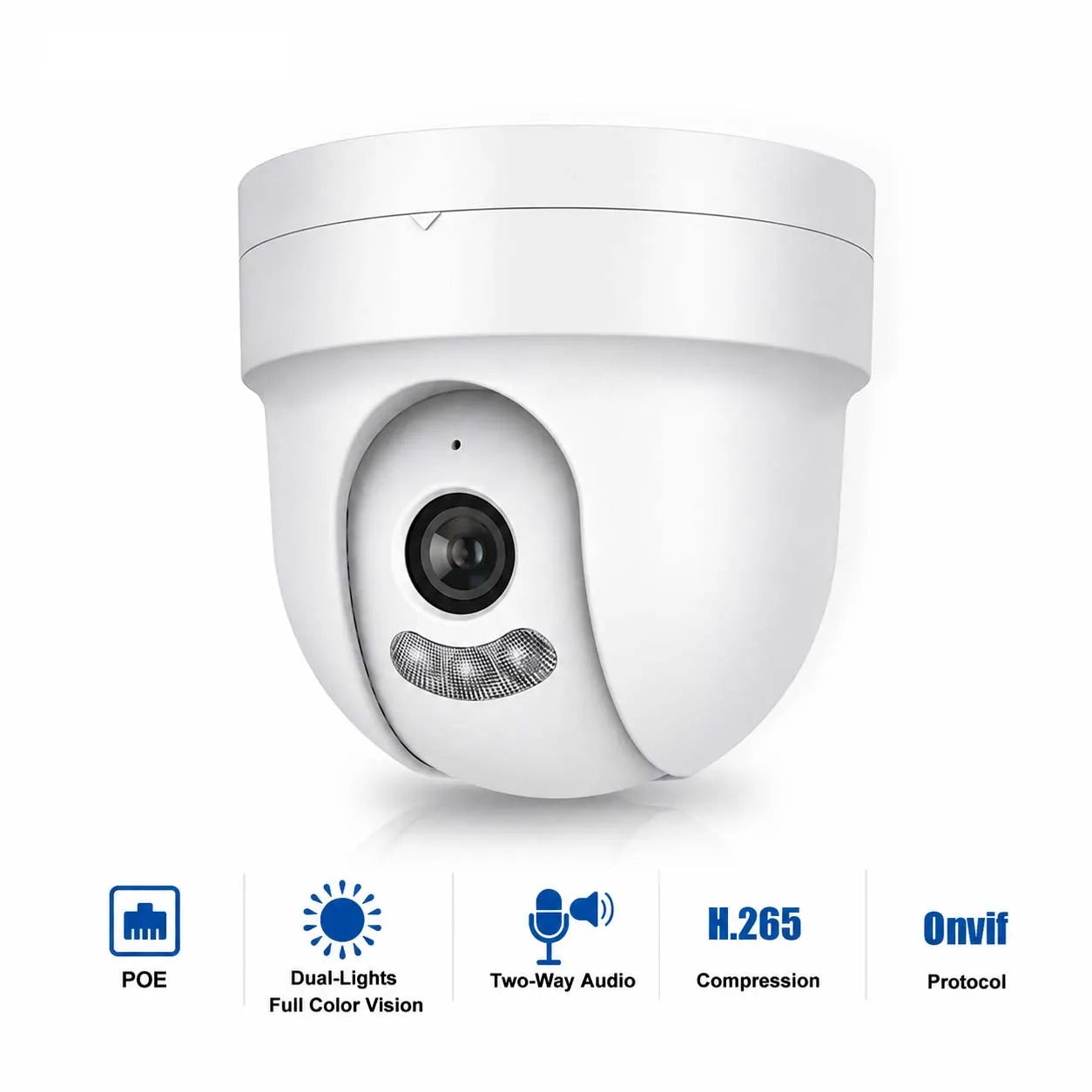 CCTV IP POE Security Dome Camera 4K 5MP 4MP Tow-way Talk Dual Light Video Humanoid Detection ONVIF NVR Surveillance Camera