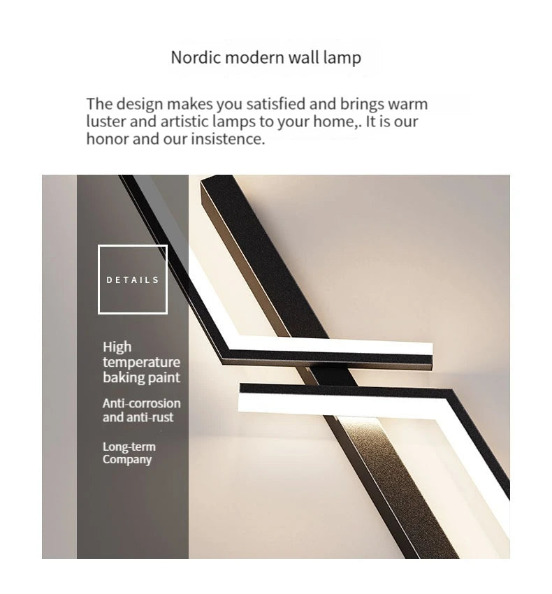 Modern Minimalist LED Wall Lamps - Bedside Interior Lighting for Living Room Bedroom Stairs - TV Backlight Wall Decor Lights